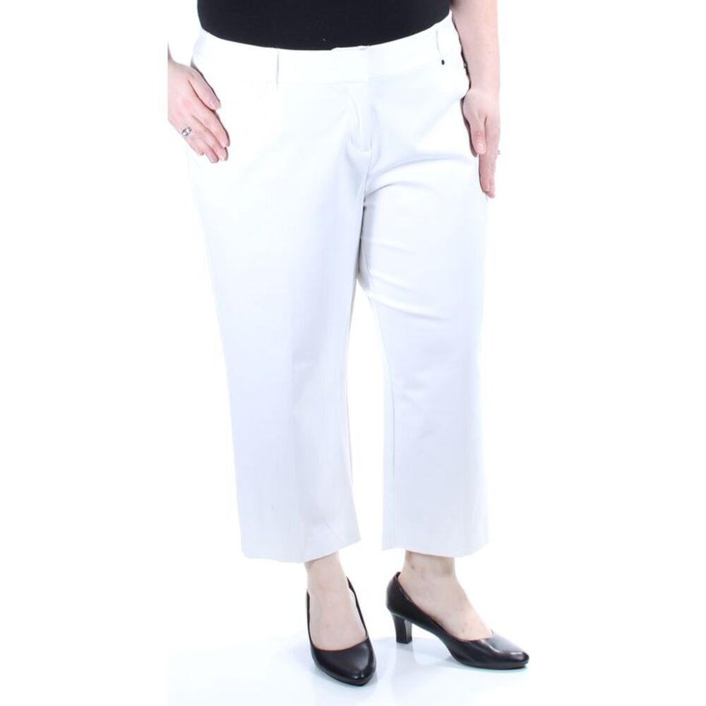 NWT ALFANI Womens White Capri Wear To Work Pants 20W Plus